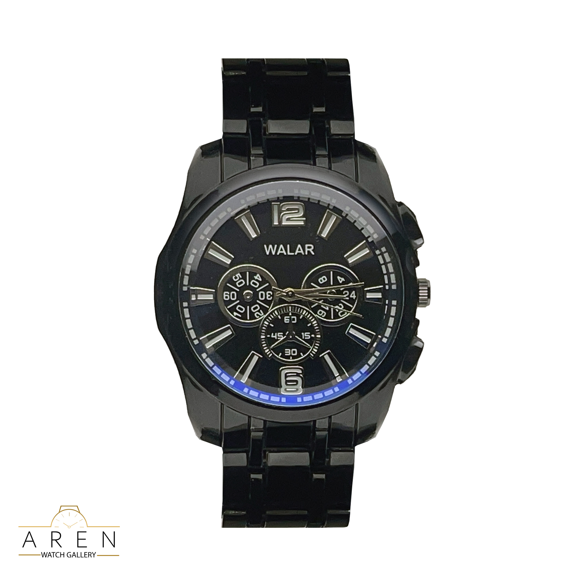 ساعت مردانه مچی کلاسیک تمام استیل مشکی برند Walar
