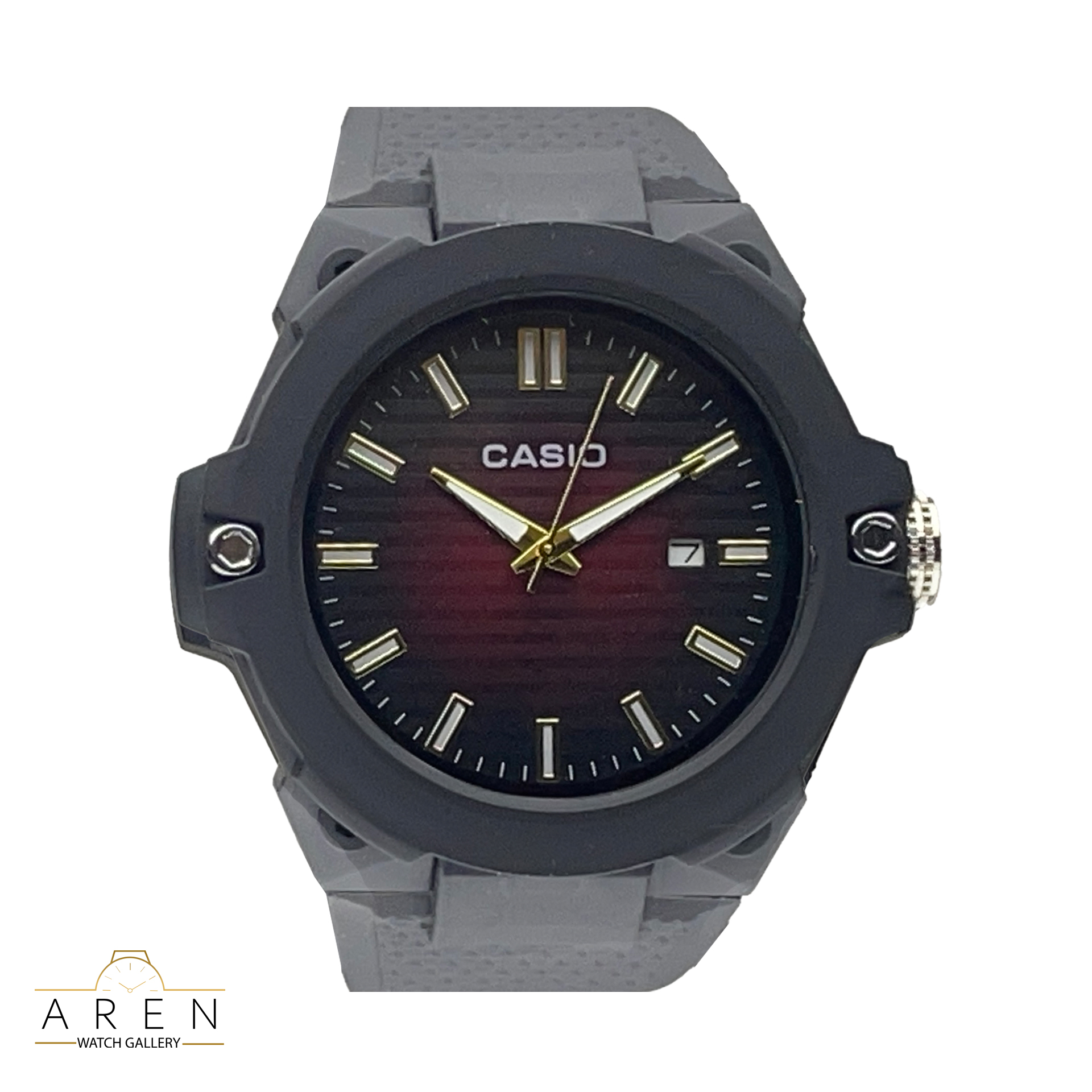 ساعت مچی مردانه کاسیو CASIO اسپرت طرح G-SHOCK بند رابر مشکی صفحه زرشکی