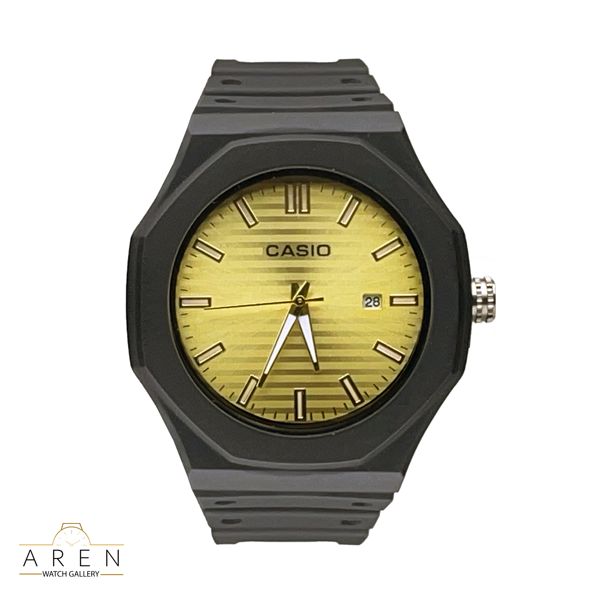 ساعت مچی مردانه کاسیو CASIO اسپرت طرح G-SHOCK بند رابر مشکی صفحه Gold